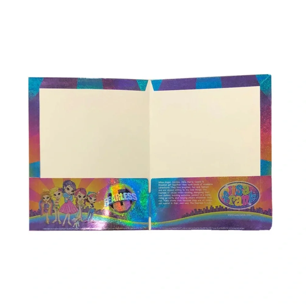 Lisa Frank Y2K FEARLESS Glitter Pocket Folder Unpunched